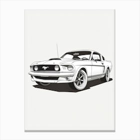 Ford Mustang Line Drawing 2 Canvas Print