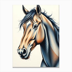 Brown Horse Color Portrait Canvas Print