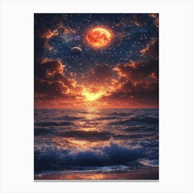 Sunset Over The Ocean 11 Canvas Print