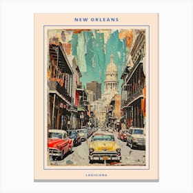 Retro New Orleans Collage Poster 4 Canvas Print