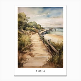 Amelia Watercolor 3 Travel Poster Canvas Print