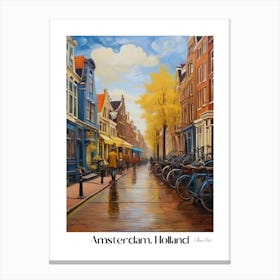 Amsterdam. Holland. beauty City . Colorful buildings. Simplicity of life. Stone paved roads.12 Canvas Print