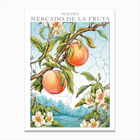 Mercado De La Fruta Peaches Illustration 2 Poster Canvas Print