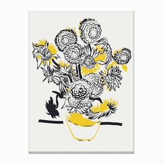 Sunflower In Two Tone Canvas Print