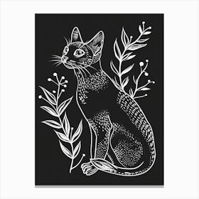 Abyssinian Cat Minimalist Illustration 2 Canvas Print