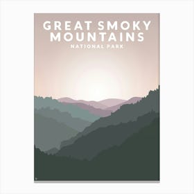 Great Smoky Mountains National Park, Tennessee Travel Poster Canvas Print