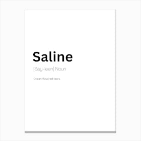 Saline Definition Meaning Canvas Print