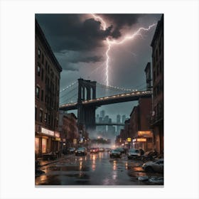 Lightning In New York City 2 Canvas Print