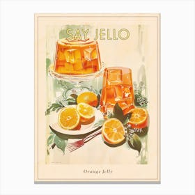 Retro Orange Jelly Vintage Cookbook Inspired 1 Poster Canvas Print