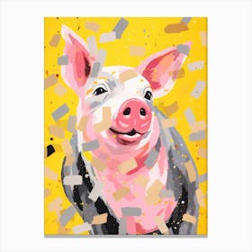 Pig With Confetti Canvas Print
