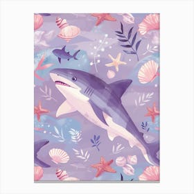 Purple Smooth Hammerhead Shark 4 Canvas Print