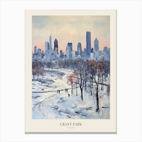 Winter City Park Poster Grant Park Chicago United States 3 Canvas Print