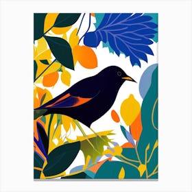 Blackbird Pop Matisse Bird Canvas Print