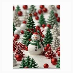 Christmas Snowman Canvas Print