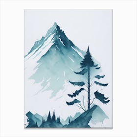 Mountain And Forest In Minimalist Watercolor Vertical Composition 142 Canvas Print