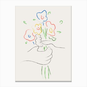 Peace Bouquet Flowers Picasso Canvas Print