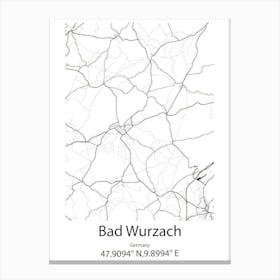 Bad Wurzach,Germany Minimalist Map Canvas Print