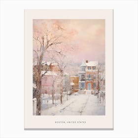 Dreamy Winter Painting Poster Boston Usa 2 Canvas Print