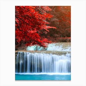 Waterfall In The Forest 4 Canvas Print