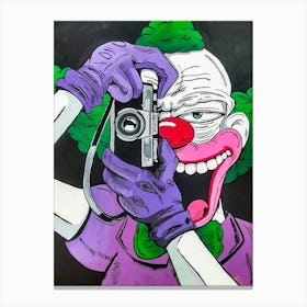 Clown With A Camera Canvas Print