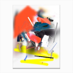 Abstract Mobile Deep Blue Yellow Red Canvas Print