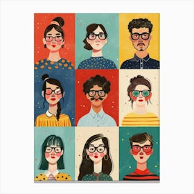 People With Glasses Canvas Print