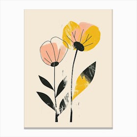 Sacramento Flower Market Boho Minimalist Style Canvas Print