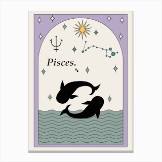 Pisces Zodiac Canvas Print