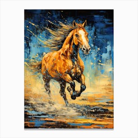 Horse Running Expressionist Painting 4 Canvas Print