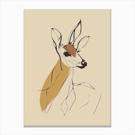 Deer - Boho, Line Art 5 Canvas Print