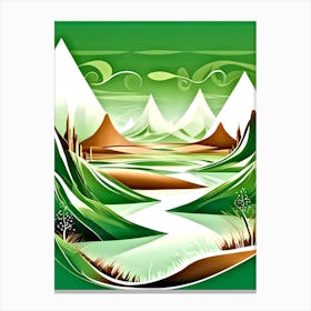 Landscape Illustration Vector Canvas Print