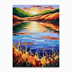 Sunset By The Lake Canvas Print