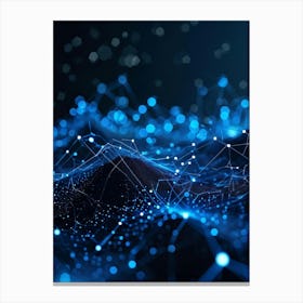 Abstract Digital Datum Web Displaying A Three Dimensional Mesh Of Connections Symbolizing Ai Networ (6) Canvas Print