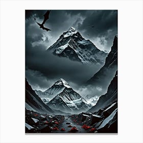 Night In The Mountains Serenity at the Summit Canvas Print