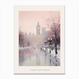 Dreamy Winter Painting Poster London United Kingdom 3 Canvas Print