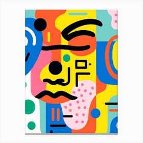 Geometric Colourful Face Illustration 1 Canvas Print
