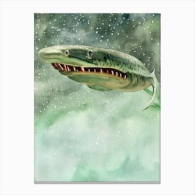 Frilled Shark Storybook Watercolour Canvas Print