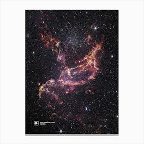 Dynamic star cluster, NGC 346, Small Magellanic Cloud (James Webb/JWST) — space poster, science poster, space photo, space art, jwst picture Canvas Print
