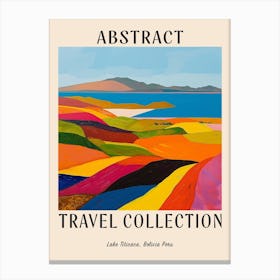 Abstract Travel Collection Poster Lake Titicaca Bolivia Peru 3 Canvas Print