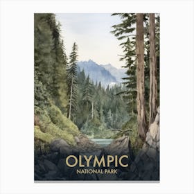 Olympic National Park Vintage Travel Poster 5 Canvas Print