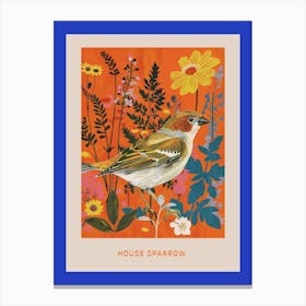 Spring Birds Poster House Sparrow 1 Canvas Print