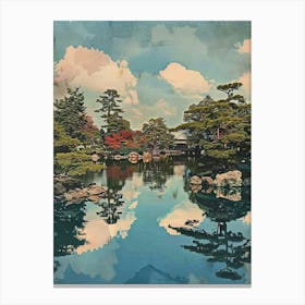 Kenrokuen Garden Kanazawa Japan Mid Century Modern 3 Canvas Print