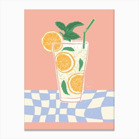 Food Illustration Long Island Iced Tea Preppy Contemporary Kitchen Canvas Print