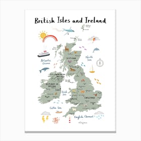 British Isles And Ireland Canvas Print