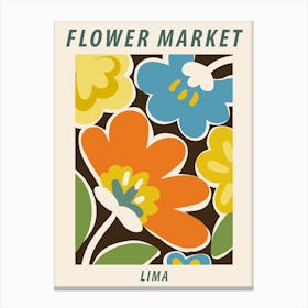 Flower market Lima, Abstract colorful flowers Canvas Print