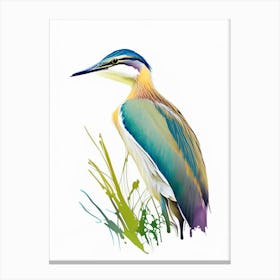 Indian Pond Heron Impressionistic 2 Canvas Print