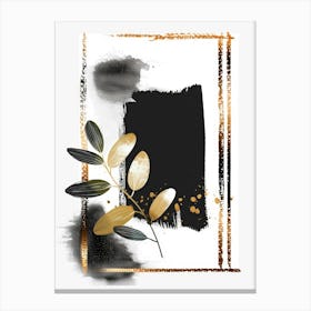 Gold And Black Abstract Painting 110 Canvas Print