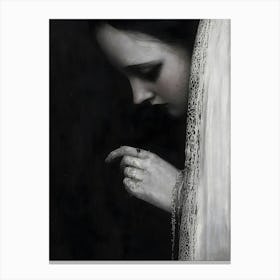 Dark Gothic Woman With A Veil Canvas Print