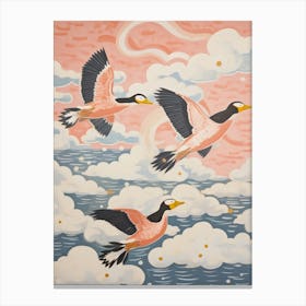 Vintage Japanese Inspired Bird Print Duck 3 Canvas Print