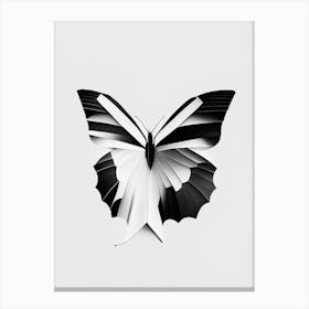 Comma Butterfly Black & White Geometric 1 Canvas Print